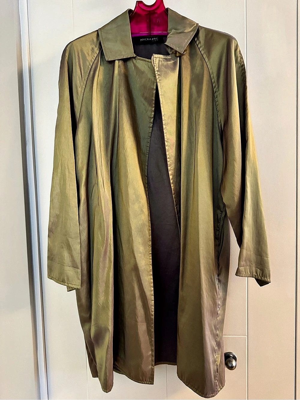 Mycra Pac Lightweight Overcoat - Iridescent Chartreuse Green Color - Size M